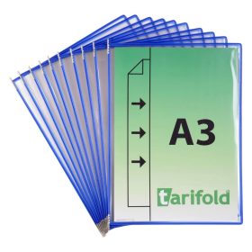   Tablica ekspozycyjna A3, niebieska, pionowa, otwierana od wewnątrz