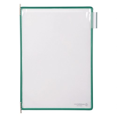 Tablica ekspozycyjna A4, zielona, pionowa, otwierana od góry