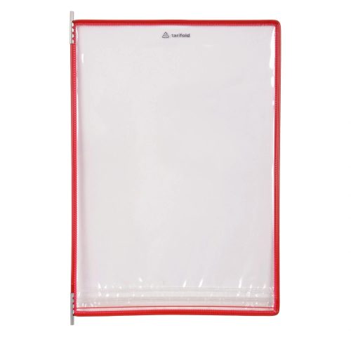 Wodoodporna tablica ekspozycyjna A4 czerwona, otwarte dno z zamknięciem na kielnię