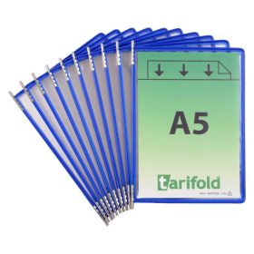   Tablica ekspozycyjna A5, niebieska, pionowa, otwierana od góry