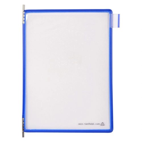 Tablica ekspozycyjna A5, niebieska, pionowa, otwierana od góry