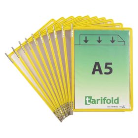   Tablica ekspozycyjna A5, żółta, pionowa, otwierana od góry