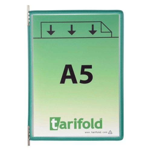 Tablica ekspozycyjna A5, zielona, pionowa, otwierana od góry