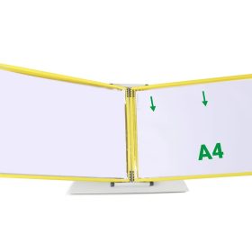   Tablica ekspozycyjna A4, żółta, pozioma, otwierana od góry