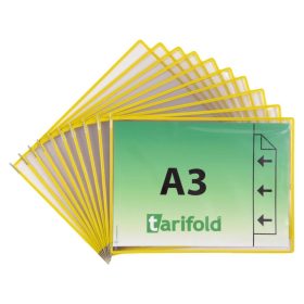   Tablica ekspozycyjna A3, żółta, pozioma, otwierana na zewnątrz