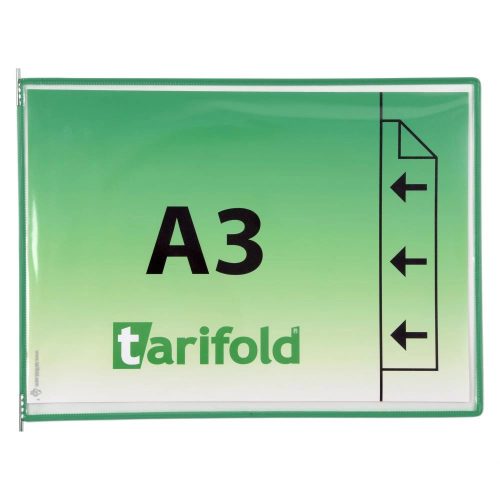 Tablica ekspozycyjna A3, zielona, pozioma, otwierana na zewnątrz