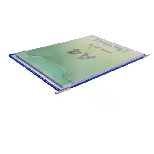 Fold Up tablica ekspozycyjna, A4, niebieska, otwarta u góry