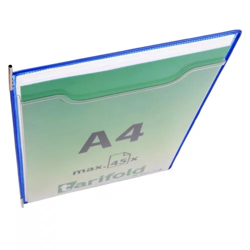 Fold Up tablica ekspozycyjna, A4, niebieska, otwarta u góry
