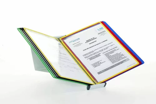 Stojak stołowy A4, metalowy, pusty, na 10 tablic ekspozycyjnych