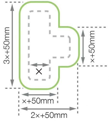 GEToolbox® T kształt 'ExtraLife floor marking' protected film 50 mm