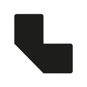   GEToolbox® L kształt Masywne znakowanie podłóg 50 mm CZARNY