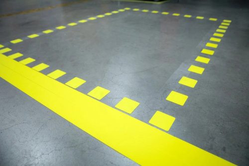 GEToolbox® Quadrant kształt Masywne znakowanie podłóg 50 mm CZERWONY