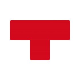   GEToolbox® T kształt Masywne znakowanie podłóg 50 mm CZERWONY