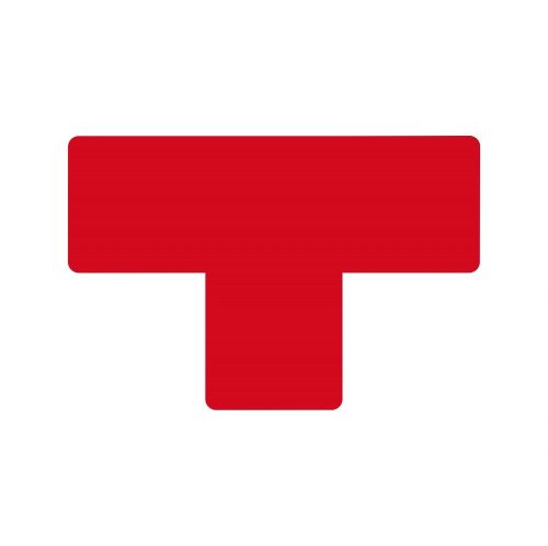 GEToolbox® T kształt Elastyczne znakowanie podłóg  50 mm CZERWONY