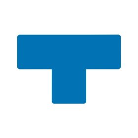   GEToolbox® T kształt Masywne znakowanie podłóg 50 mm NIEBIESKI