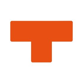   GEToolbox® T kształt Masywne znakowanie podłóg 50 mm pomarańczowy