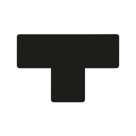   GEToolbox® T kształt Masywne znakowanie podłóg 50 mm CZARNY