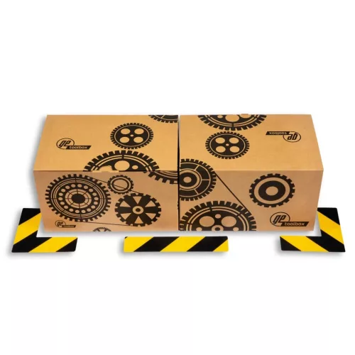 GEToolbox® I kształt Elastyczne znakowanie podłóg  100 mm BIAŁY-CZERWONY