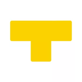   GEToolbox® T Alakú Flexibilis padlójelölés 100 mm TRAFFIC SÁRGA RAL1023