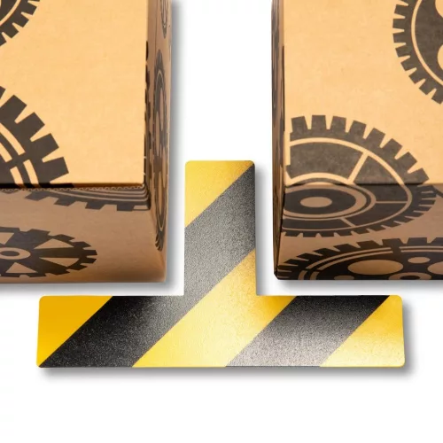 GEToolbox® Długi T kształt Elastyczne znakowanie podłóg  100 mm BIAŁY-ŻÓŁTY