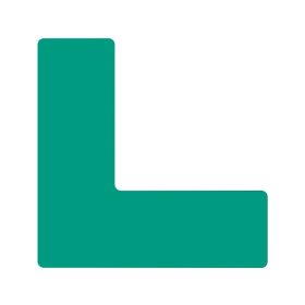   GEToolbox® L kształt długi Masywne oznakowanie podłogi 50 mm ZIELONY