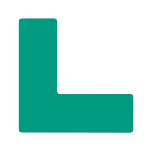 GEToolbox® L kształt długi Masywne oznakowanie podłogi 50 mm ZIELONY