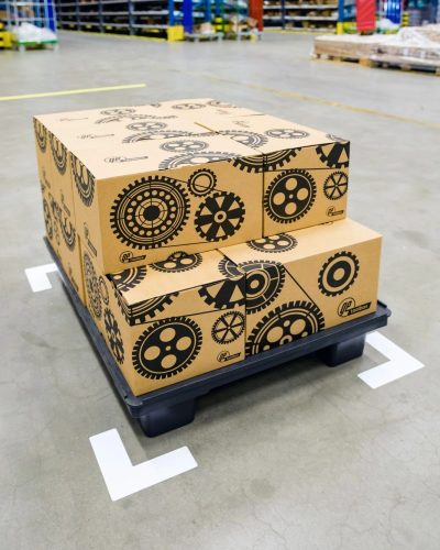 GEToolbox® Długi L kształt Elastyczne znakowanie podłóg  25 mm pomarańczowy