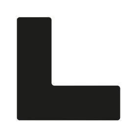   GEToolbox® L kształt długi Masywne oznakowanie podłogi 50 mm CZARNY