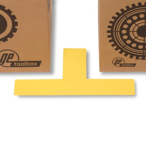 GEToolbox® T kształt długi Masywne oznakowanie podłogi 50mm ŻÓŁTY