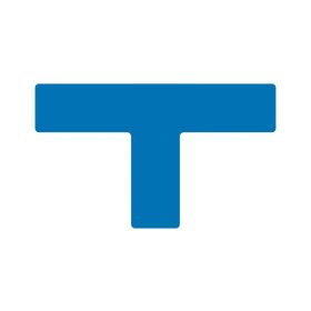   GEToolbox® T kształt długi Masywne oznakowanie podłogi 75 mm NIEBIESKI