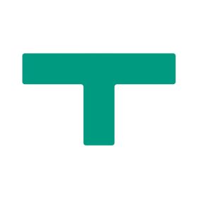   GEToolbox® T kształt długi Masywne oznakowanie podłogi 75 mm ZIELONY