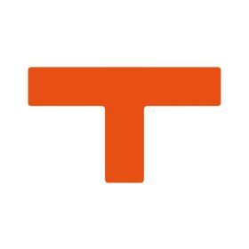   GEToolbox® T kształt długi Masywne oznakowanie podłogi 75 mm pomarańczowy