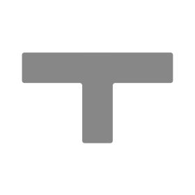   GEToolbox® T kształt długi Masywne oznakowanie podłogi 50mm SZARY