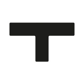   GEToolbox® T kształt długi Masywne oznakowanie podłogi 75 mm CZARNY