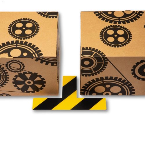 GEToolbox® T kształt długi Masywne oznakowanie podłogi 50mm ŻÓŁTY-CZARNY