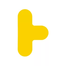   GEToolbox® T alakú Flexibilis padlójelölés kerekített 90 mm TRAFFIC SÁRGA RAL1023