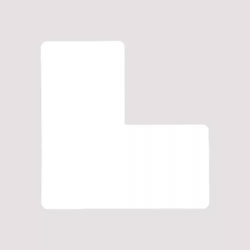 GEToolbox® Rövid L alakú Flexibilis padlójelölés 100 mm FEHÉR