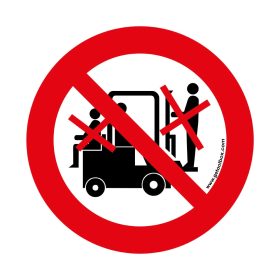   TRAVELING WITH FORKLIFT IS FORBIDDEN!' ZNAK PODŁOGOWY 300 mm