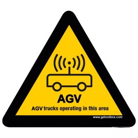   "WARNING! AGV TRUCKS OPERATING IN THIS AREA!" ZNAK PODŁOGOWY 300 mm