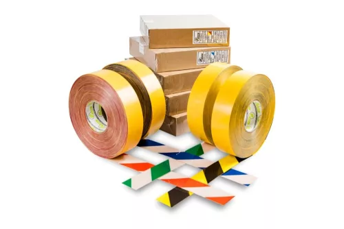 GEToolbox® Taśma do znakowania podłóg 50mm x 50m BIAŁY-CZARNY