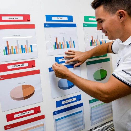 GEToolbox® Text Window Floor Marker "Mini" 100mm czerwony