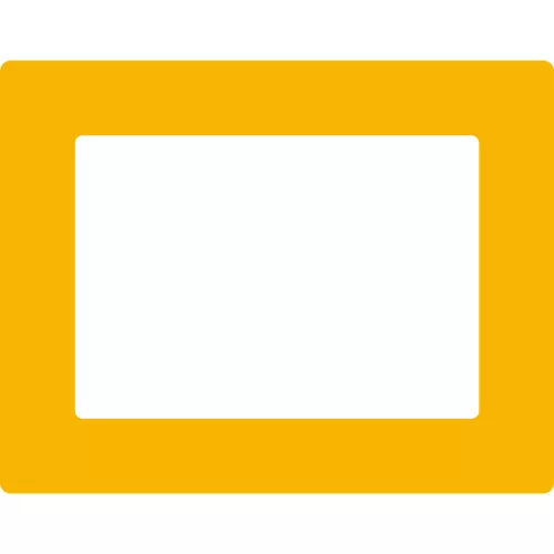 GEToolbox® Oznaczenie podłogi z okienkiem opisowym "Plus" A4 ŻÓŁTY TRAFFIC RAL1023