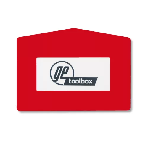 GEToolbox® Text Window Floor marker "Plus Arrow" A4 czerwony