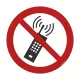 Zakaz używania włączonych telefonów komórkowych – podłogowy znak bezpieczeństwa 600 mm