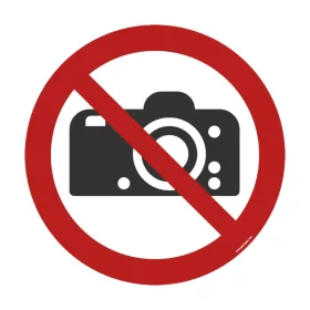   Zakaz fotografowania – podłogowy znak bezpieczeństwa 300 mm