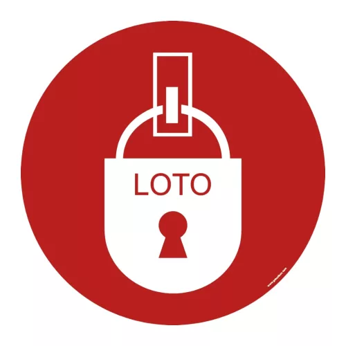 LOTO (Blokada i oznakowanie) – podłogowy znak bezpieczeństwa 300 mm