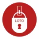 LOTO (Blokada i oznakowanie) – podłogowy znak bezpieczeństwa 300 mm